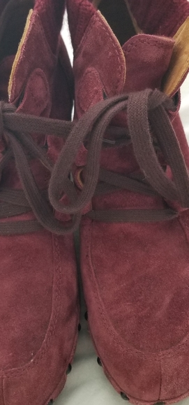 Boots Softcloxs,  wine red,  10 , real suede - Picture 3 of 4